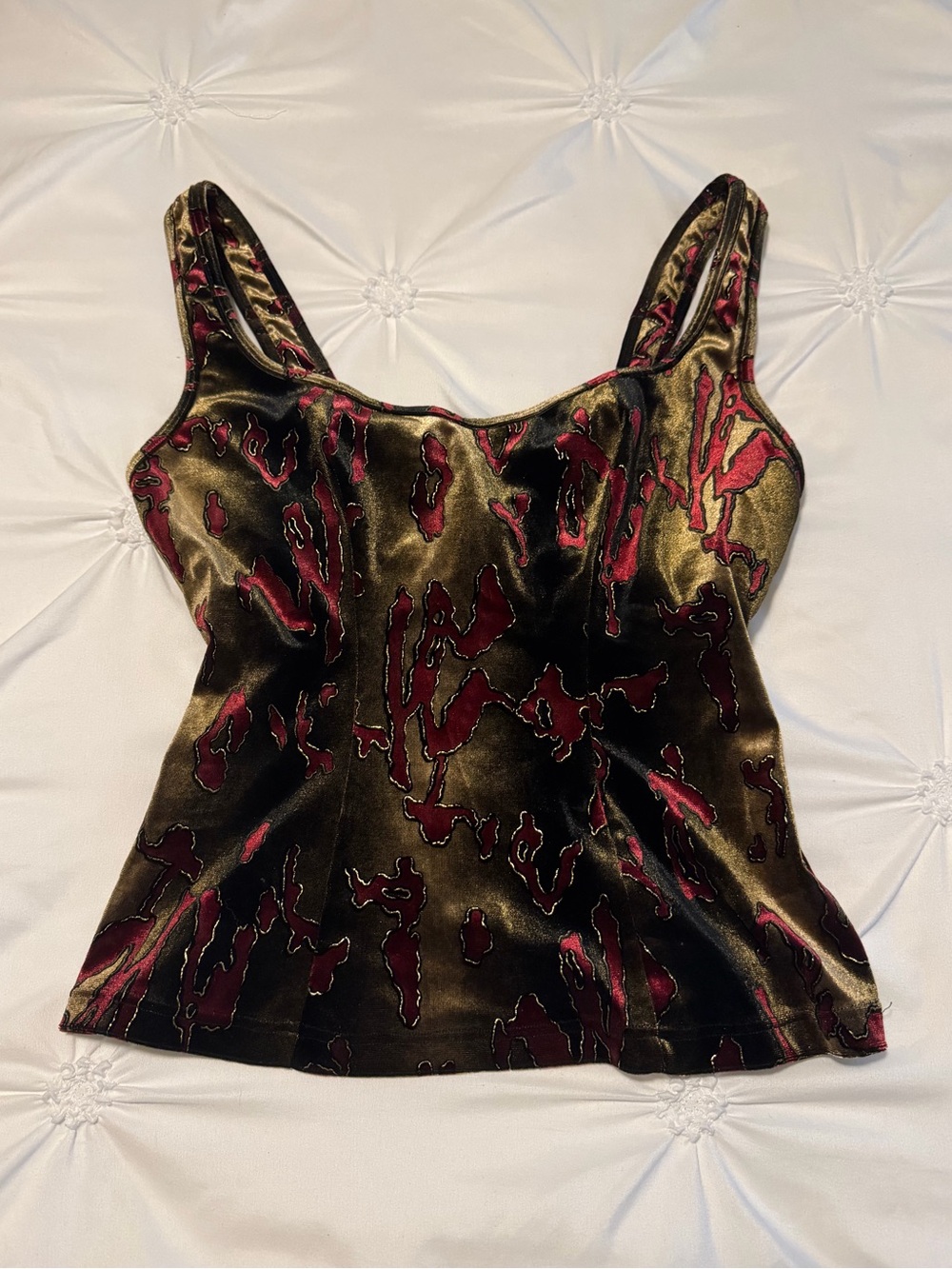 vintage papillon blanc velvet top